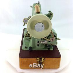 185K Singer Sewing Machine Mint Green Heavy Duty With Case Vintage 1950s See Video