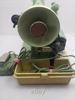 185K Singer Sewing Machine Mint Green Heavy Duty With Case Vintage needs bulb