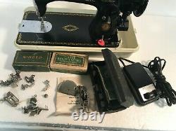 1950 Centennial Edition Heavy Duty Singer 15-91 Sewing Machine Serviced + Accs