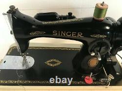 1950 Centennial Edition Heavy Duty Singer 15-91 Sewing Machine Serviced + Accs