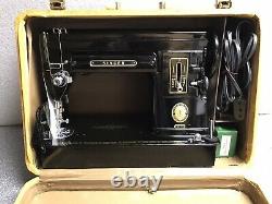1954 Black Singer 301A Slant Needle Heavy Duty Sewing Machine, Perfect