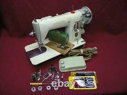 1956 Singer 15-125 Sewing Machine MINT GREEN withPedal/Attachments Heavy Duty