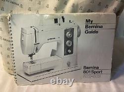 Bernina 801 Sport Sewing Machine with Foot peddle vtg working Heavy Duty White