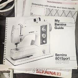 Bernina Sport 802 Sewing Machine Heavy Duty with Table Pedal Extra Feet & Papers