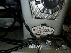 Blue Rare Macy's Deluxe Zig Zag Supre-Macy Morse Heavy Duty Sewing Machine Japan