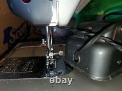 Blue Rare Macy's Deluxe Zig Zag Supre-Macy Morse Heavy Duty Sewing Machine Japan