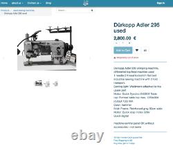 Durkopp Adler 295 Heavy Duty Industrial Walking Foot GATHERING sewing machine