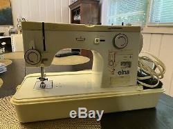 ELNA TSP 74C Heavy Duty Sewing Machine With Case Working