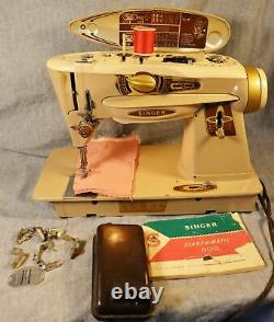 HEAVY DUTY Singer 500A Sewing Machine + WALKING FOOT Sew LEATHER & UPHOLSTERY ++