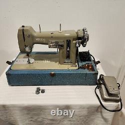 Heavy Duty 1950s Necchi Bu Mira Sewing Machine Tested Sews Leather