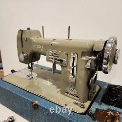 Heavy Duty 1950s Necchi Bu Mira Sewing Machine Tested Sews Leather