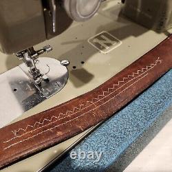 Heavy Duty 1950s Necchi Bu Mira Sewing Machine Tested Sews Leather