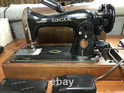 Heavy Duty 1951 Singer 15-91 Sewing Machine, Centennial Edition With Case. Works