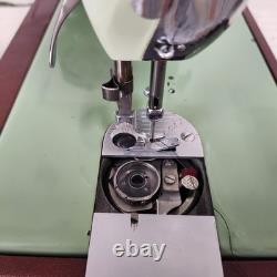 Heavy Duty 1960 Singer Sewing Machine 185J Case Extras Fully Tested Mint Green