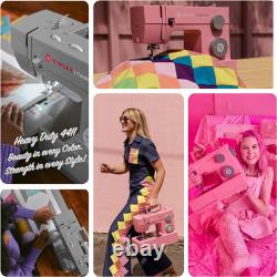 Heavy Duty Pink Sewing Machine 69 Stitches, Strong Motor & Accessories