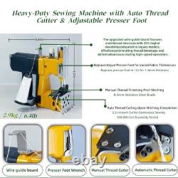 Heavy Duty Portable Sewing Machine for Bags, Woven Fabrics & Leather 110V AC