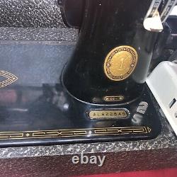 Heavy Duty Vtg Singer 66 Sewing Machine Gold Black Estate Sale Find NICE