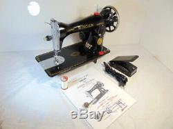 Industrial Strength HEAVY DUTY SINGER 15-88 SEWING MACHINE 16 OZ LEATHER WOW