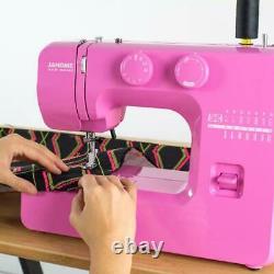 Janome Sewing Machines Easy-to-Use Detachable Arm Heavy Duty Metal Frame Pink