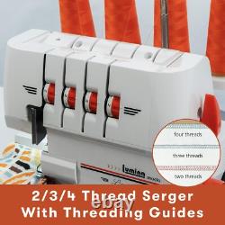 Lumina Moda Serger Overlock Machine with 2-3-4 Stitch Capability, Heavy-Duty