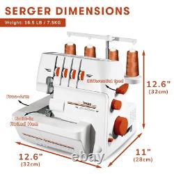 Lumina Moda Serger Overlock Machine with 2-3-4 Stitch Capability, Heavy-Duty