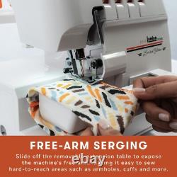 Lumina Moda Serger Overlock Machine with 2-3-4 Stitch Capability, Heavy-Duty