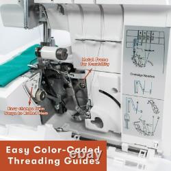 Lumina Moda Serger Overlock Machine with 2-3-4 Stitch Capability, Heavy-Duty