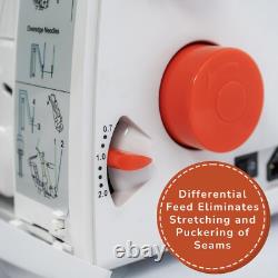 Lumina Moda Serger Overlock Machine with 2-3-4 Stitch Capability, Heavy-Duty