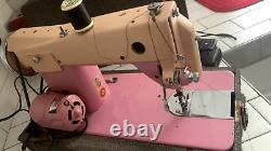 Morse PINK Two Tone Sewing Machine Rare Collectible Toyota Antique WORKS in CASE