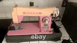 Morse PINK Two Tone Sewing Machine Rare Collectible Toyota Antique WORKS in CASE