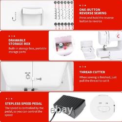 Multifunctional Sewing Machine 59 Stitches Twin Needle Electric Pedal Heavy Duty