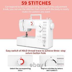 Multifunctional Sewing Machine 59 Stitches Twin Needle Electric Pedal Heavy Duty