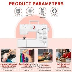 Multifunctional Sewing Machine 59 Stitches Twin Needle Electric Pedal Heavy Duty