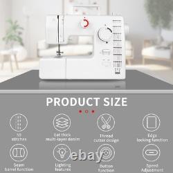Multifunctional Sewing Machine 59 Stitches Twin Needle Electric Pedal Heavy Duty