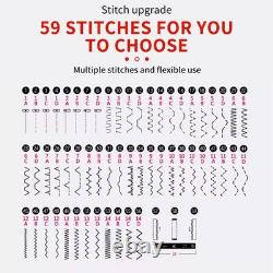 Multifunctional Sewing Machine 59 Stitches Twin Needle Electric Pedal Heavy Duty