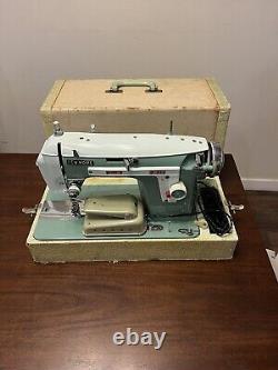 NEW HOME Vintage Heavy Duty Sewing Machine With Pedal, Attachments, Case