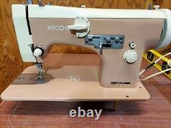 Necchi Lilia Leather Upholstery Heavy Duty Sewing Machine Serviced Pink