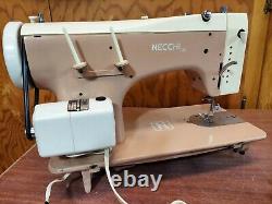 Necchi Lilia Leather Upholstery Heavy Duty Sewing Machine Serviced Pink