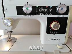 New Home 632 heavy duty electric sewing machine working case, book + accessories