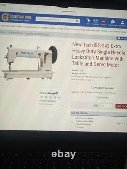 New-Tech GC-243 Extra Heavy Duty Single Needle Lockstitch Sewing Machine