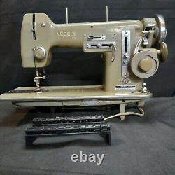 Nice VTG Necchi BU Mira Heavy Duty Sewing Machine With Wonder Wheel Clean AS IS