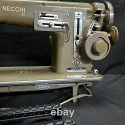 Nice VTG Necchi BU Mira Heavy Duty Sewing Machine With Wonder Wheel Clean AS IS