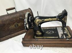 RESTORED 1901 Heavy Duty Antique Vtg Singer 28 Hand Crank Sewing Machine Ornate