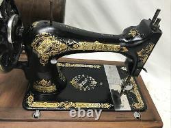 RESTORED 1901 Heavy Duty Antique Vtg Singer 28 Hand Crank Sewing Machine Ornate