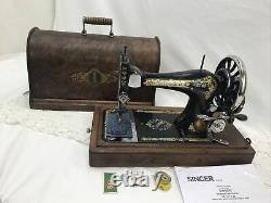 RESTORED 1901 Heavy Duty Antique Vtg Singer 28 Hand Crank Sewing Machine Ornate