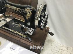 RESTORED 1901 Heavy Duty Antique Vtg Singer 28 Hand Crank Sewing Machine Ornate