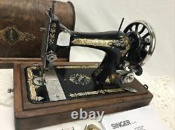 RESTORED 1901 Heavy Duty Antique Vtg Singer 28 Hand Crank Sewing Machine Ornate