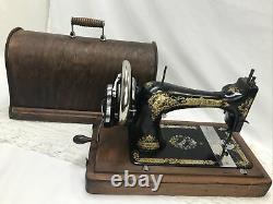 RESTORED 1901 Heavy Duty Antique Vtg Singer 28 Hand Crank Sewing Machine Ornate