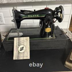 Rare Elite Sewing Machine Black & Gold- Singer 15 Clone Heavy Duty- Works