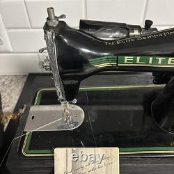 Rare Elite Sewing Machine Black & Gold- Singer 15 Clone Heavy Duty- Works